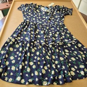 Draper James Navy, Yellow and White Floral Dress
